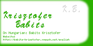 krisztofer babits business card